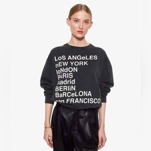 Anine Bing City Love Sweatshirt Charcoal Size M